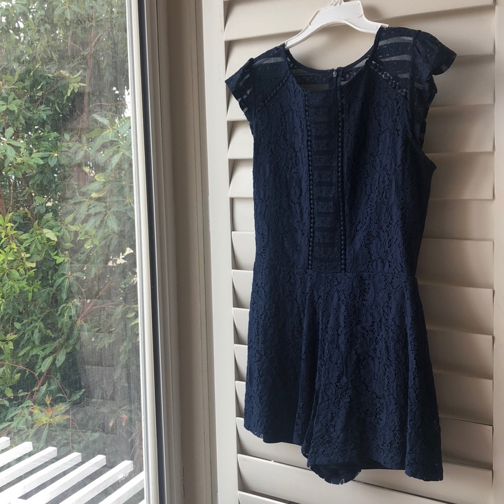 Navy blue lace romper size small